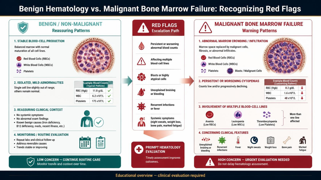 Benign Hematology vs. Malignant Bone Marrow Failure: Recognizing Red Flags