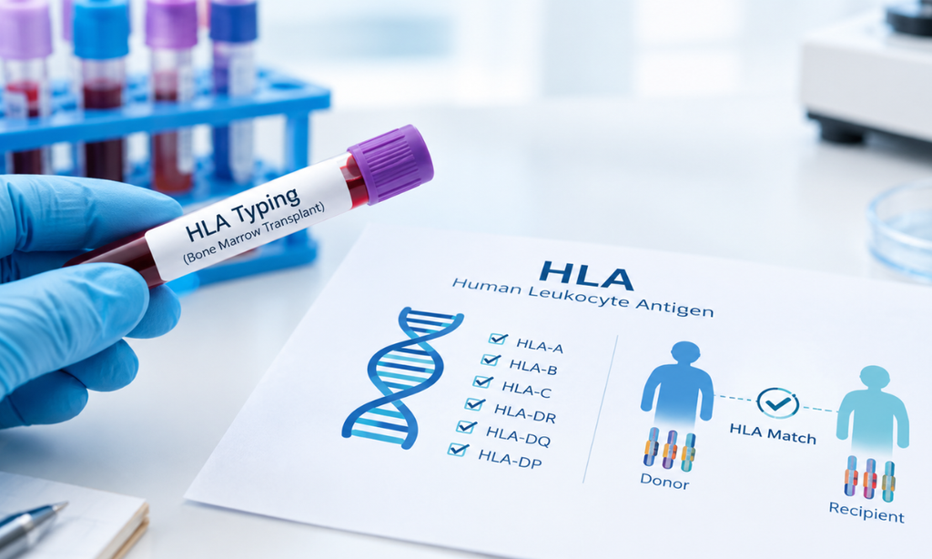 HLA testing for bone marrow transplant donor matching