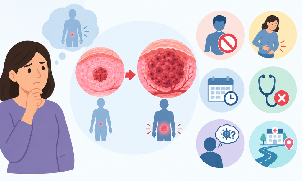 Reasons why cancer is often diagnosed at an advanced stage and delays in early detection